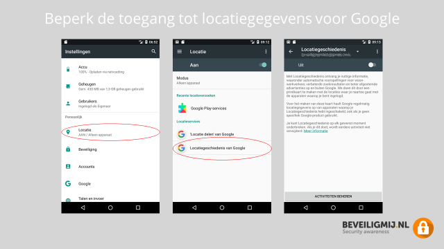Privacyinstellingen Android smartphone en Android tablet